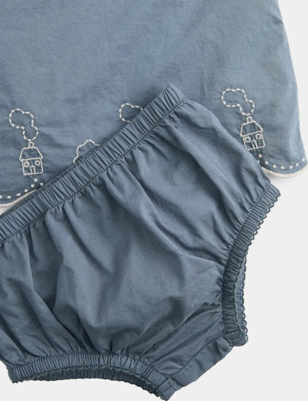 2 Piece Pure Cotton Embroidered Outfit (0-12 Mths)
