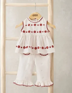 2 Piece Pure Cotton Floral Top & Bottom Set (0-3 Years)