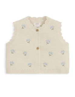 2 Piece Pure Cotton Knitted Embroidered Set (0 Mths-3 Yrs)
