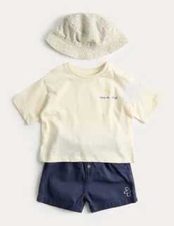 3 Piece Pure Cotton Outfit with Hat (0-5 Yrs)