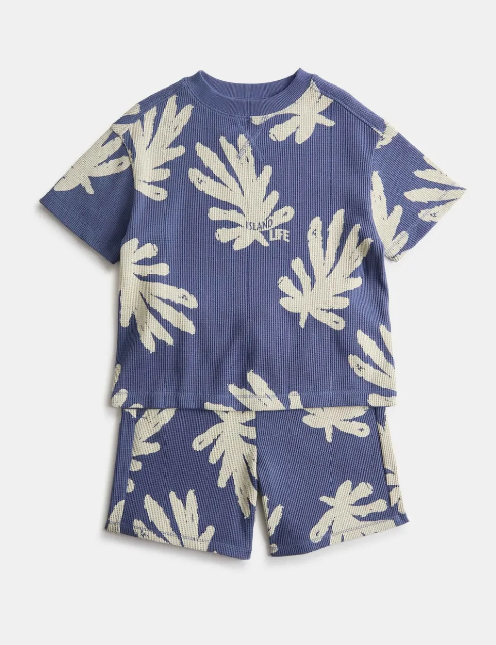 2 Piece Pure Cotton Printed Waffle Outfit (2-8 Yrs)