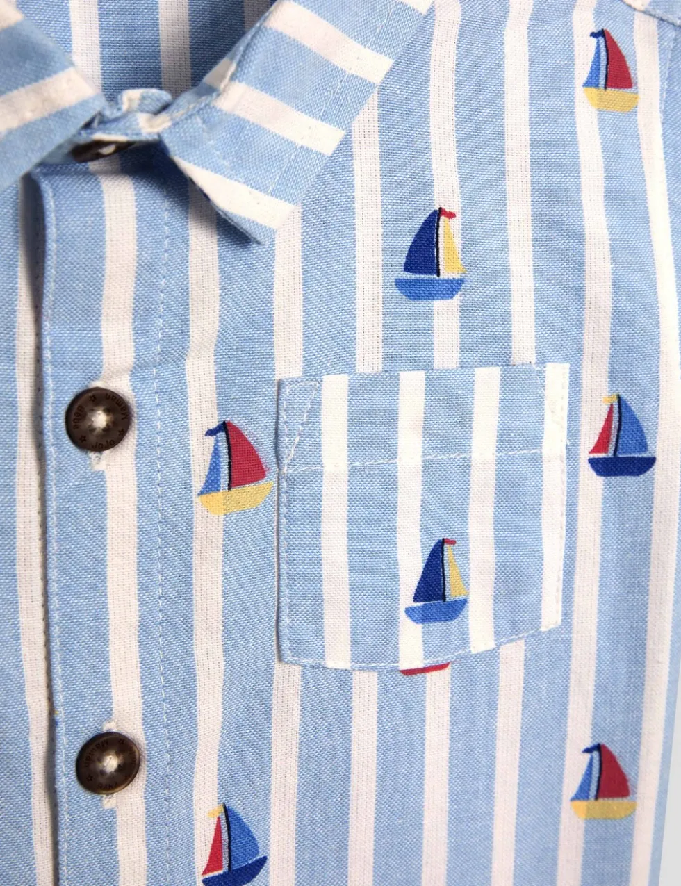 2 Piece Pure Cotton Sailboat Shirt & Shorts Set (1-7 Yrs)