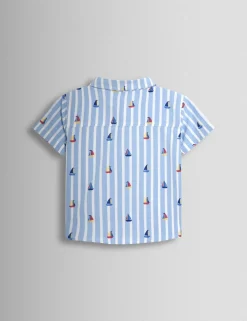 2 Piece Pure Cotton Sailboat Shirt & Shorts Set (1-7 Yrs)