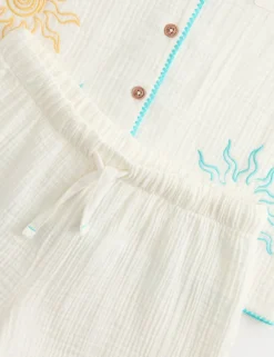 2 Piece Pure Cotton Sea Short Pyjamas (6-16 Yrs)