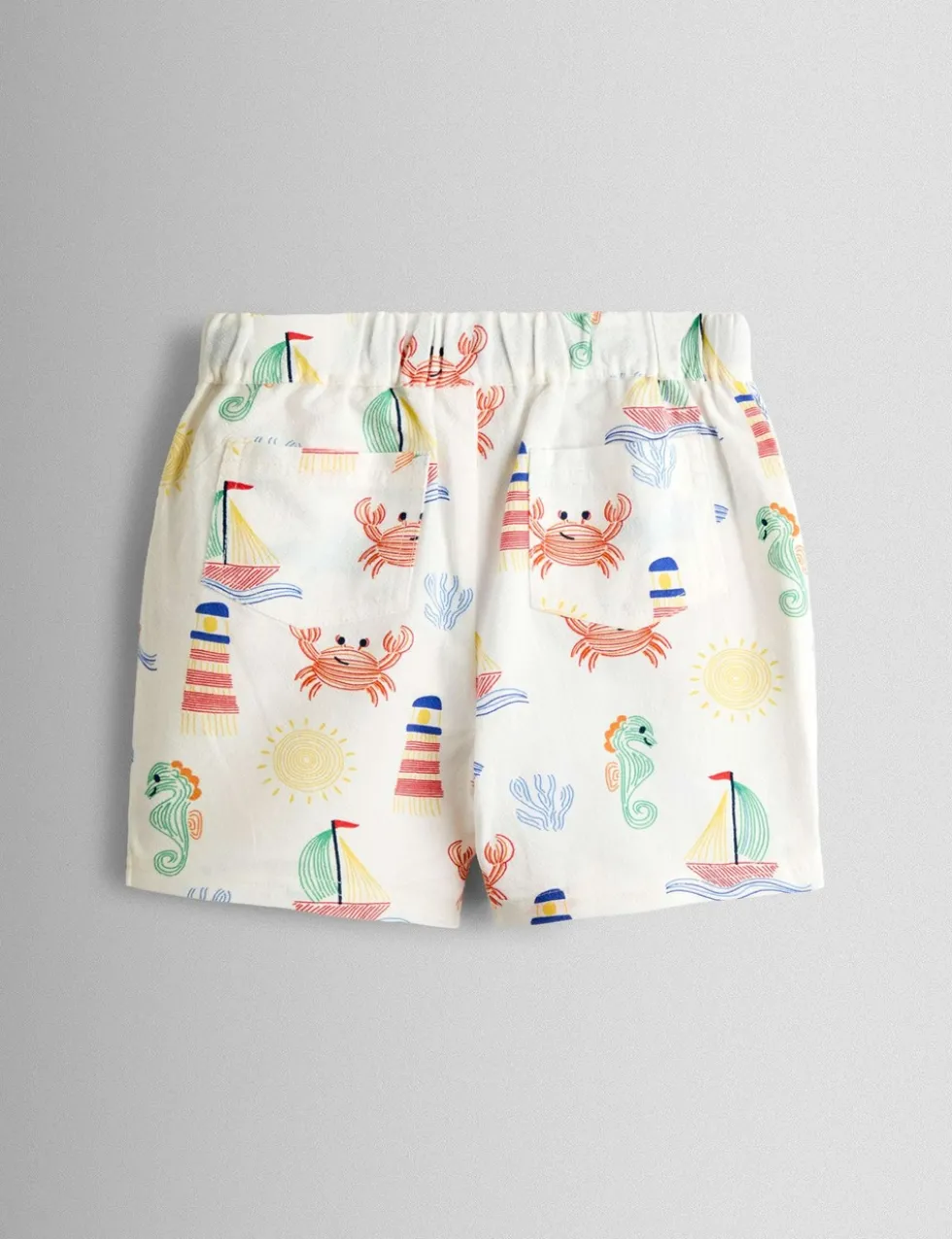 2 Piece Pure Cotton Seaside Shirt & Shorts Set (6 Mths-7 Yrs)