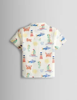2 Piece Pure Cotton Seaside Shirt & Shorts Set (6 Mths-7 Yrs)