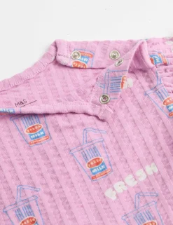2 Piece Pure Cotton Seersucker Printed Outfit (0-3 Yrs)