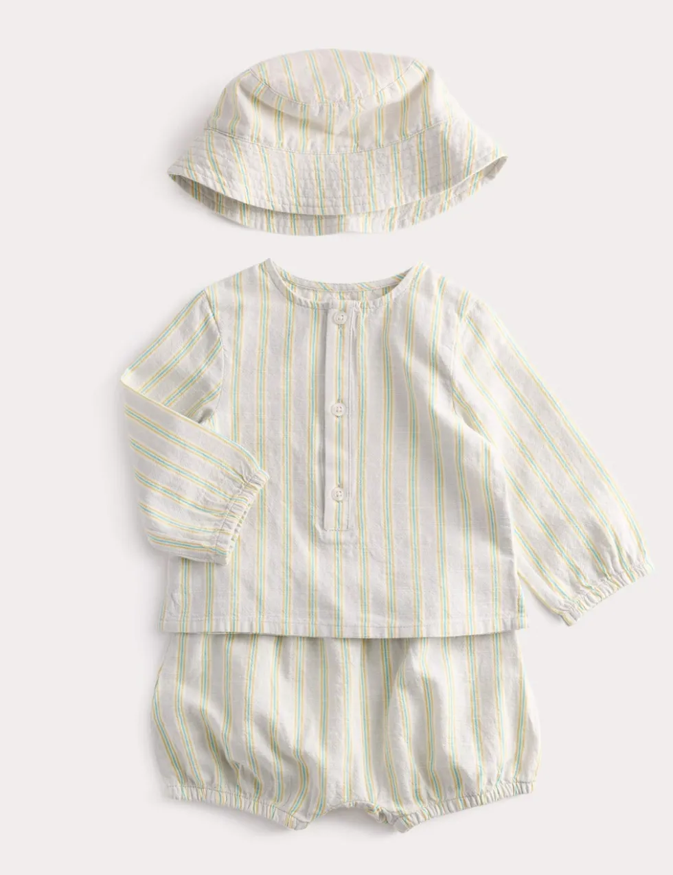 3 Piece Pure Cotton Striped Outfit (7lbs-2 Yrs)