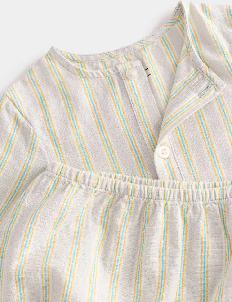3 Piece Pure Cotton Striped Outfit (7lbs-2 Yrs)