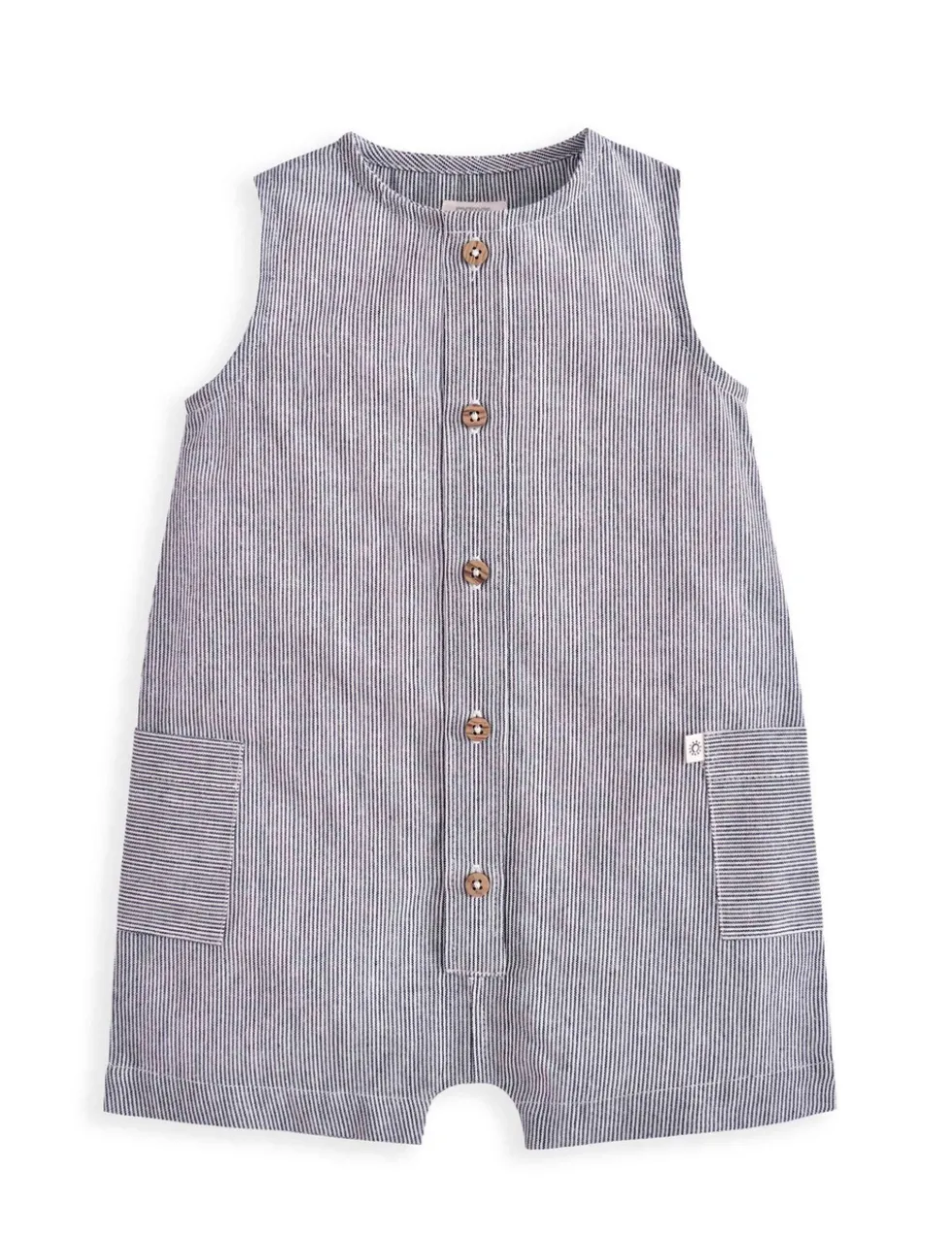 2 Piece Pure Cotton Striped Romper & Hat Set (0-12 Months)