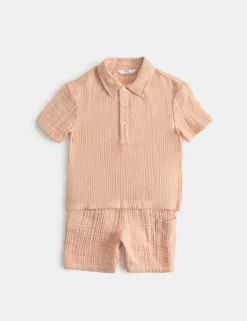 2 Piece Pure Cotton Striped Popover Outfit (2-8 Yrs)