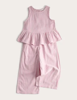 2 Piece Pure Cotton Striped Frill Outfit (2-8 Yrs)
