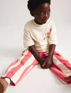2 Piece Pure Cotton T-Shirt & Striped Trousers Outfit (2-8 Yrs)