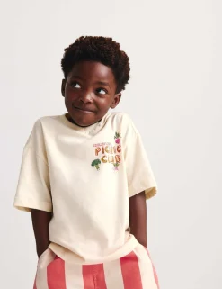 2 Piece Pure Cotton T-Shirt & Striped Trousers Outfit (2-8 Yrs)