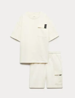 2 Piece Pure Cotton T-Shirt & Shorts Set (6-16 Yrs)