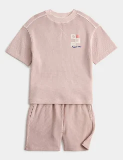 2 Piece Pure Cotton Waffle Outfit (2-8 Yrs)