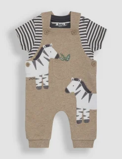 2 Piece Pure Cotton Zebra Dungaree Outfit (0-24 Mths)