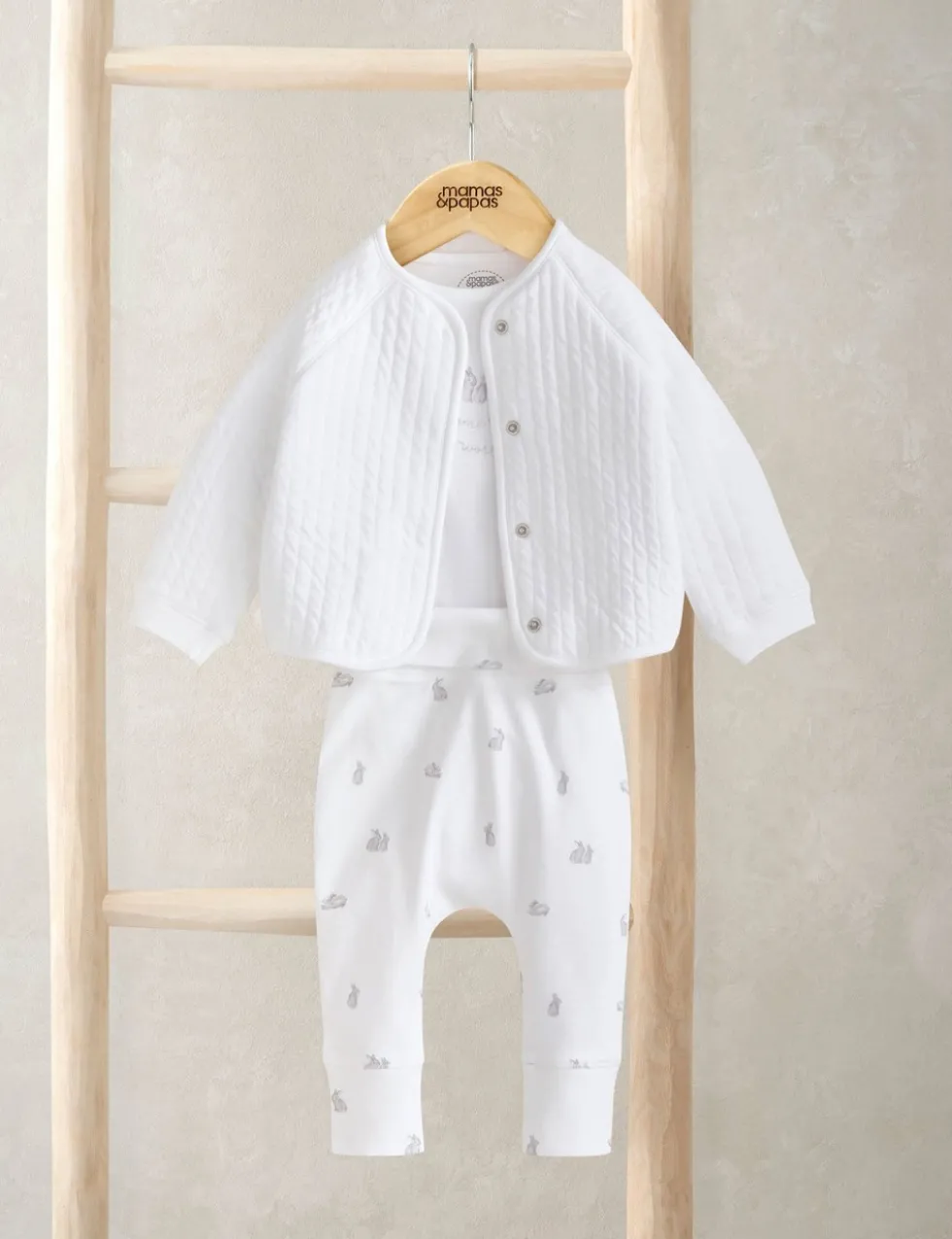 3 Piece Quilted Jacket, Bodysuit & Bottoms Outfit (6½lbs-6 Mths)