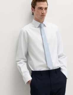 4 Piece Regular Fit Easy Iron Shirt & Tie Set