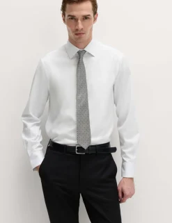 4 Piece Regular Fit Easy Iron Shirt & Tie Set