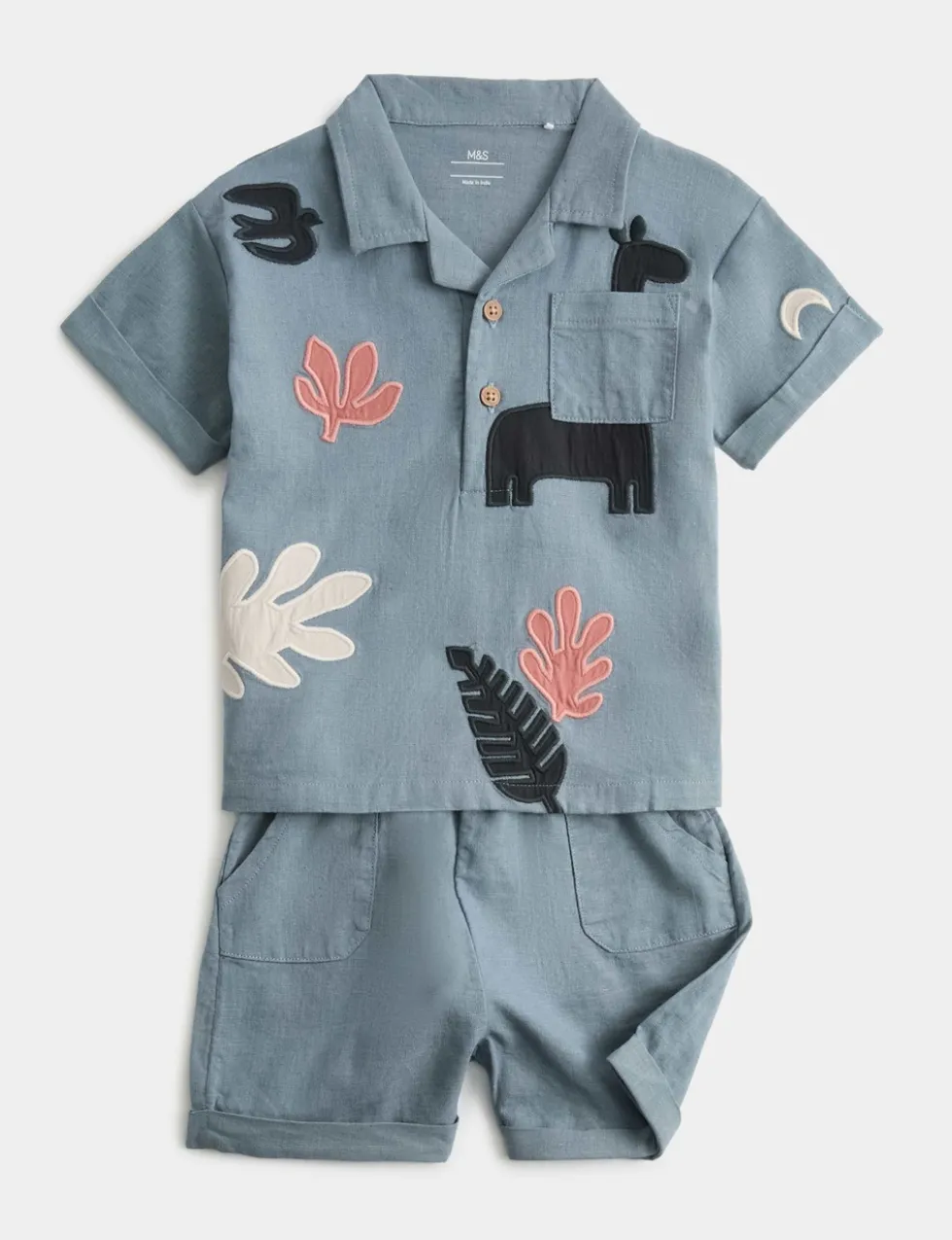 2 Piece Safari Shirt & Shorts Outfit (0-3 Yrs)