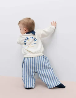 3 Piece Seagull Sweat & Striped Trousers Outfit (0-5 Yrs)