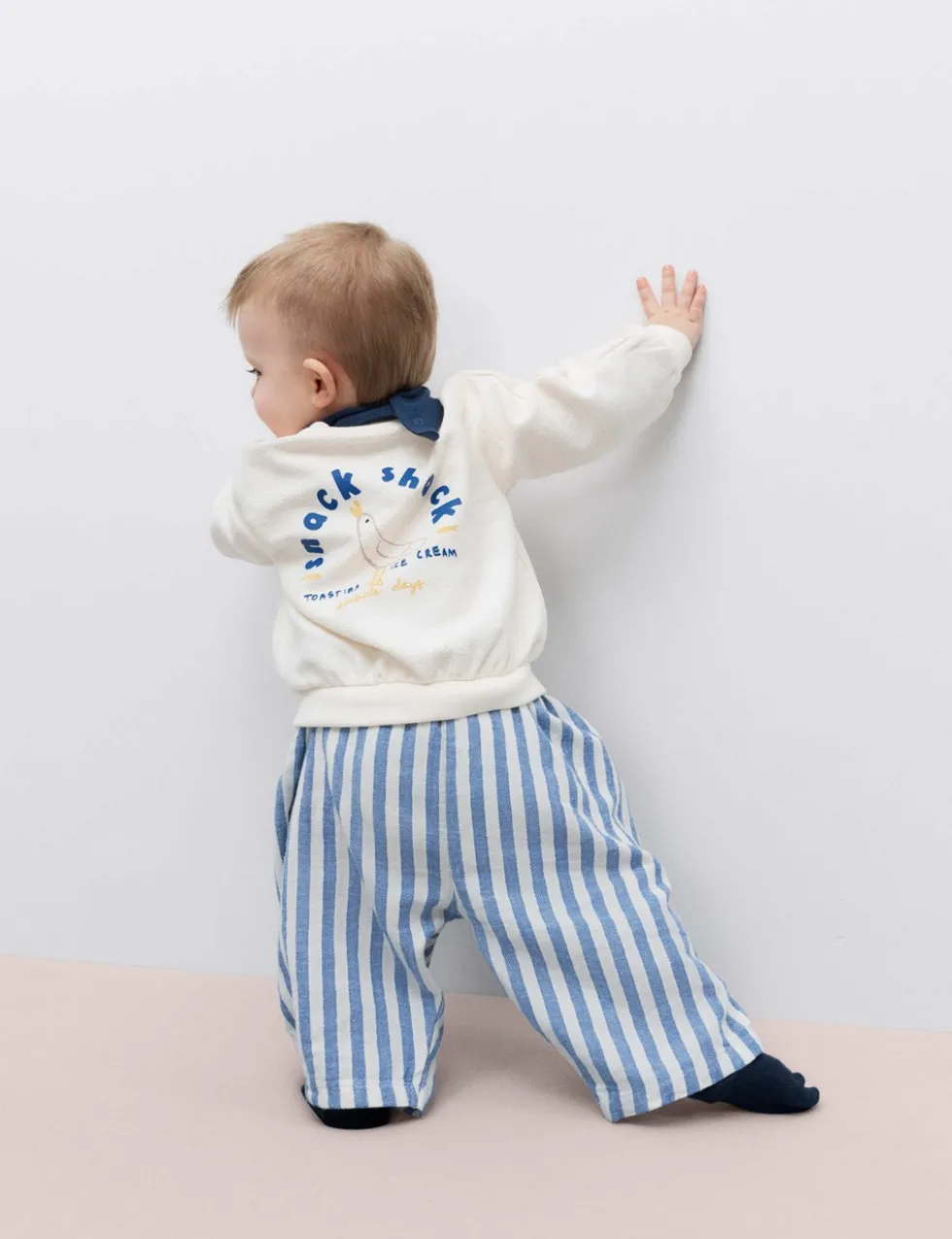 3 Piece Seagull Sweat & Striped Trousers Outfit (0-5 Yrs)