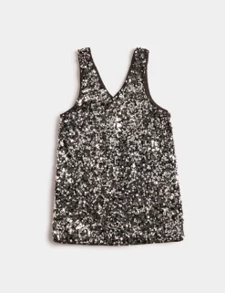2 Piece Sequin Pinafore and T-Shirt (2-10 Yrs)