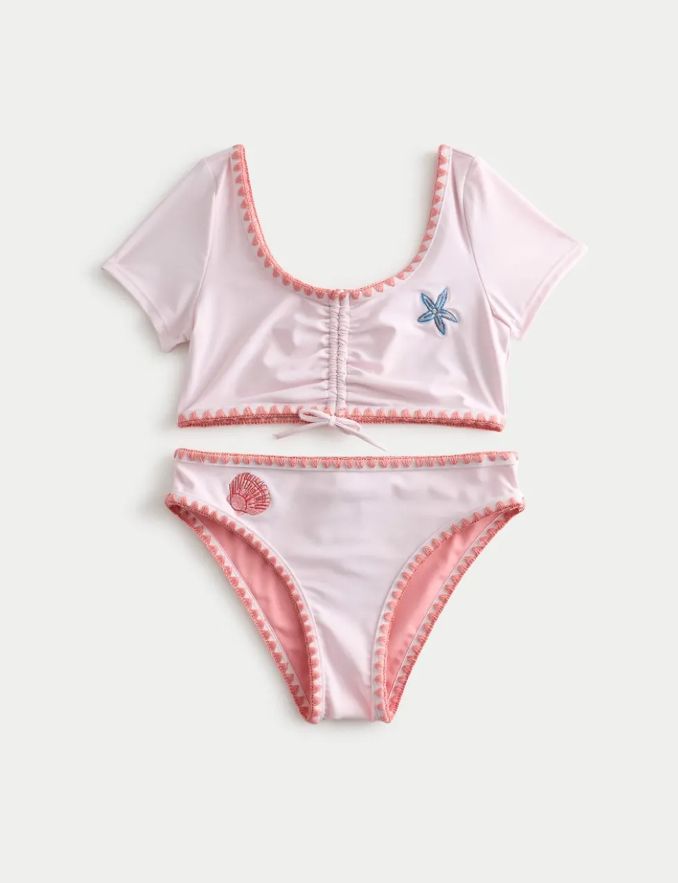 2 Piece Shell Patch Cap Sleeve Bikini (6-16 Yrs)