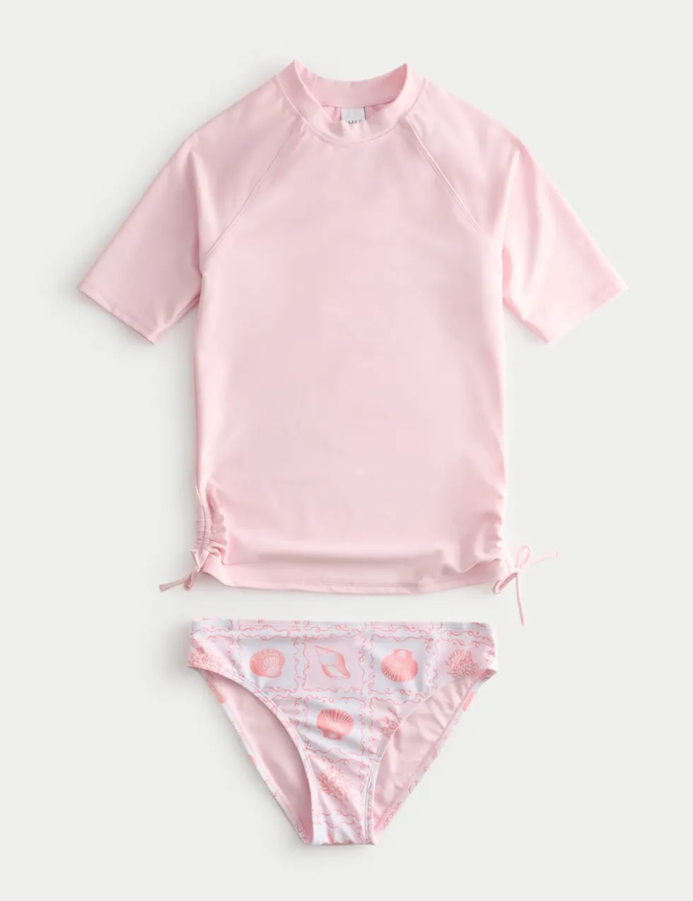 3 Piece Shell Print Bikini and Rash Vest (6-16 Yrs)