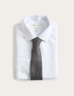2 Piece Slim Fit Easy Iron Shirt & Tie Set
