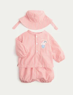 3 Piece Stripe Cinema Short and Shirt Outfit (0-24 Mths)