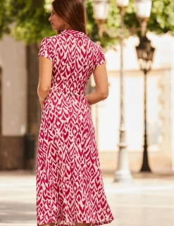 Abstract Twist Detail Midaxi Jersey Dress