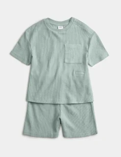 Adaptive Cotton Blend Waffle Pyjamas (1-16 Yrs)