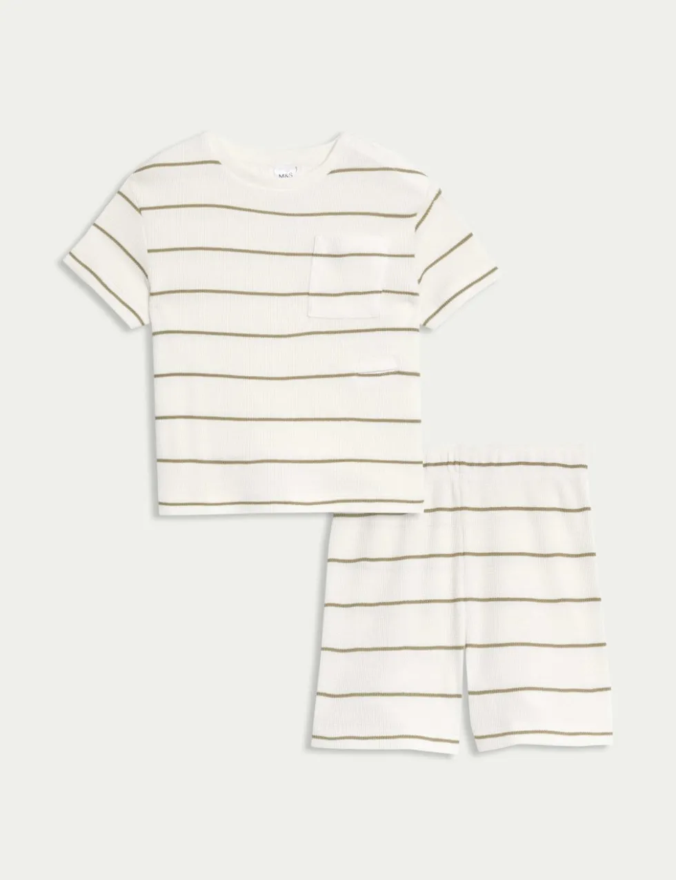 Adaptive Cotton Blend Waffle Striped Pyjamas (1-16 Yrs)