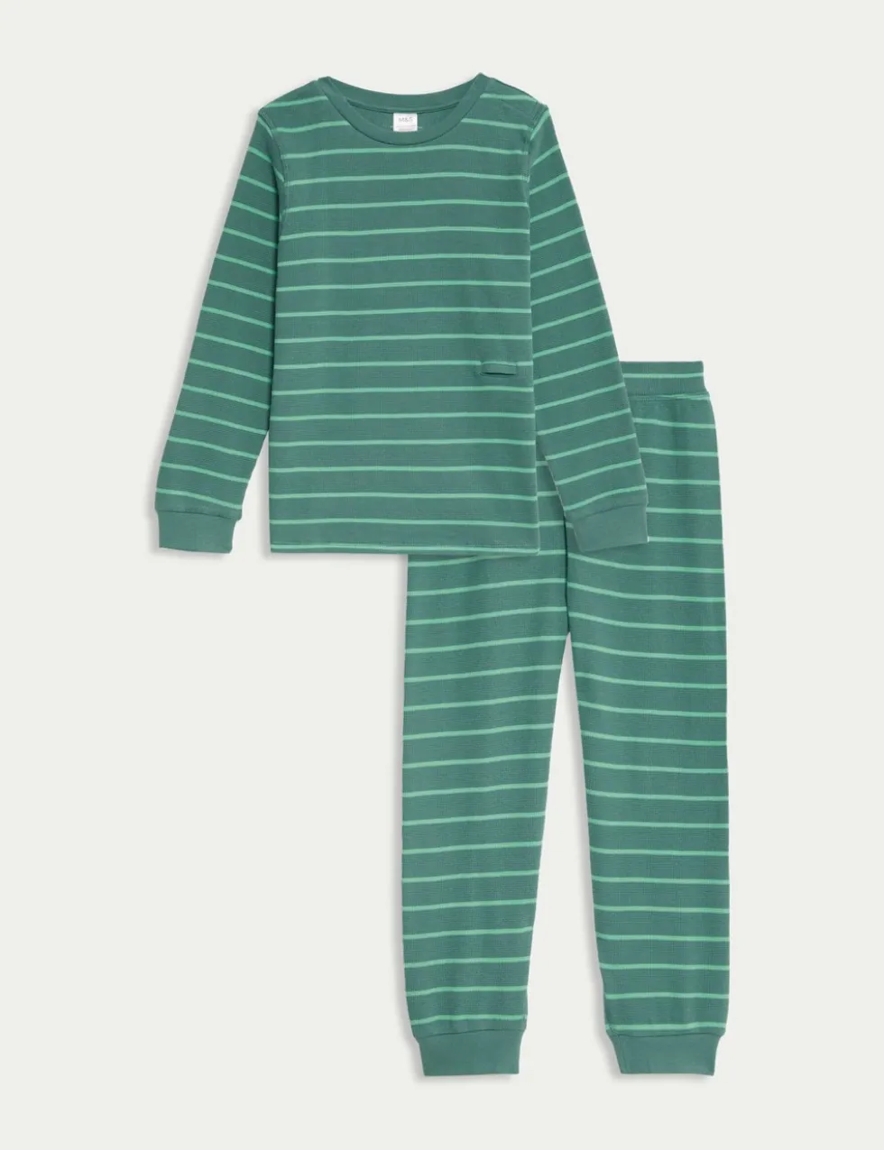Adaptive Pure Cotton Striped Waffle Pyjamas (1-16 Yrs)