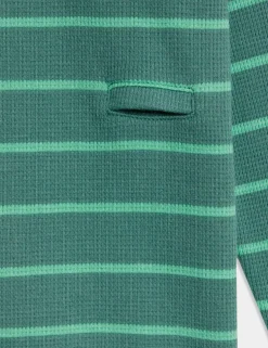 Adaptive Pure Cotton Striped Waffle Pyjamas (1-16 Yrs)