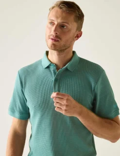 Adino Cotton Blend Waffle Polo Shirt