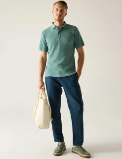 Adino Cotton Blend Waffle Polo Shirt