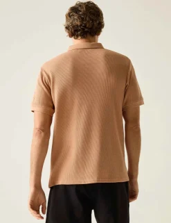 Adino Cotton Blend Waffle Polo Shirt