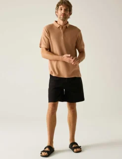 Adino Cotton Blend Waffle Polo Shirt