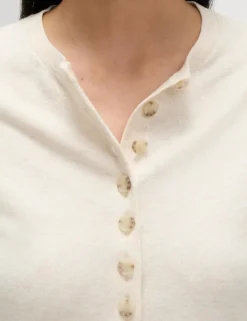 Air-Yarn Crew Neck Short Cardigan