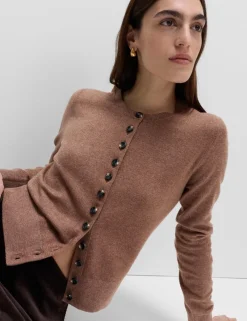 Air-Yarn Crew Neck Short Cardigan