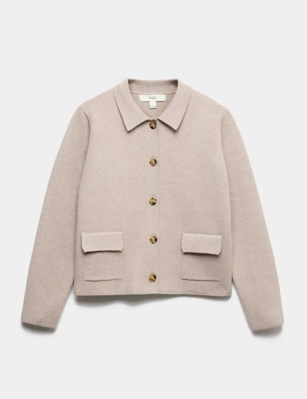 Air-Yarn Pocket Detail Knitted Jacket