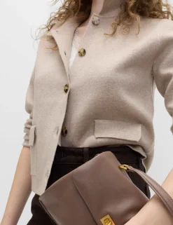 Air-Yarn Pocket Detail Knitted Jacket