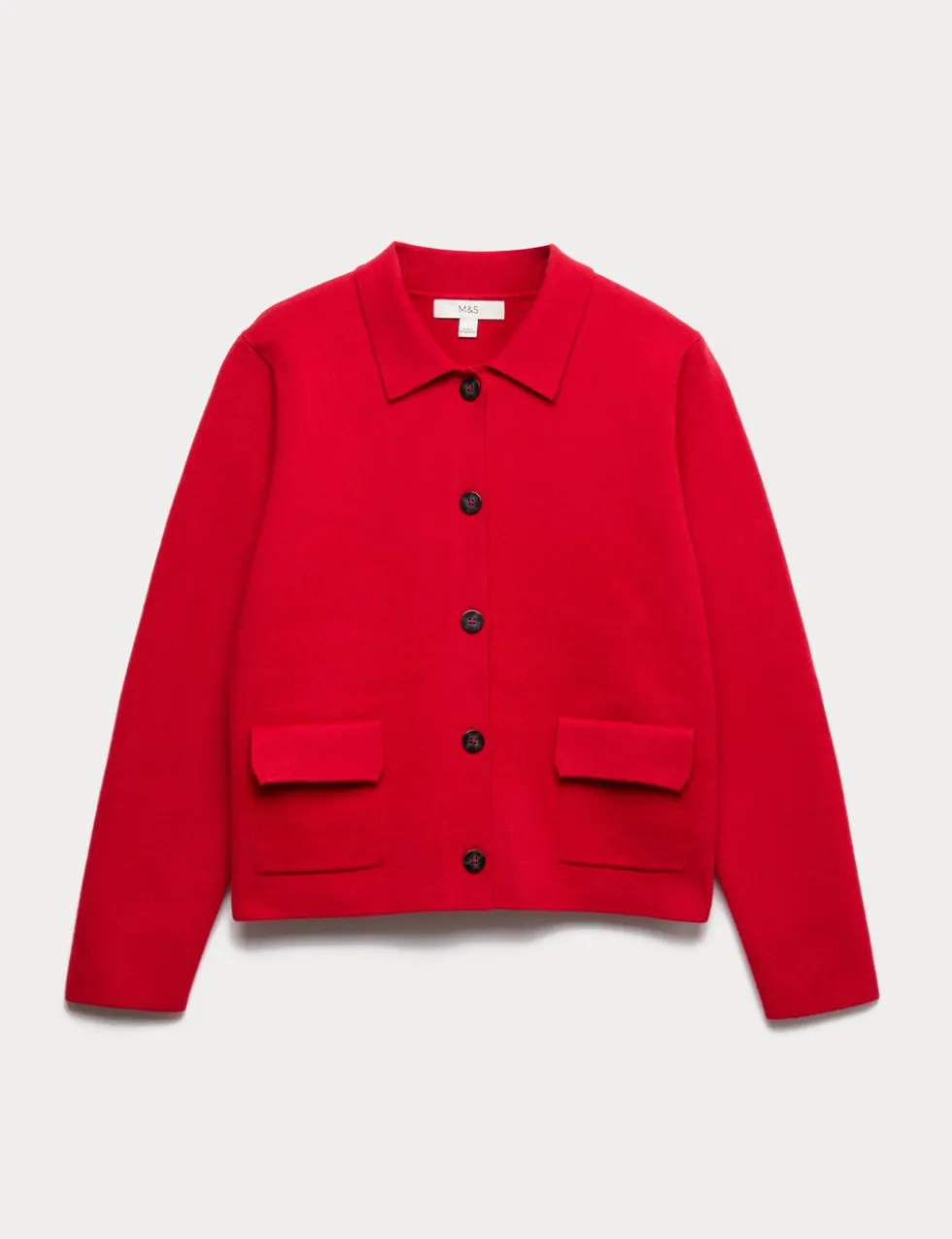 Air-Yarn Pocket Detail Knitted Jacket