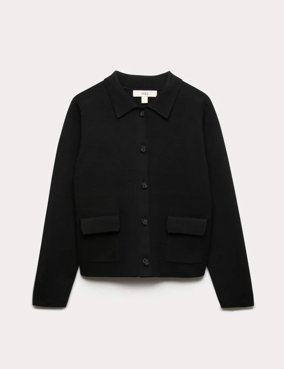 Air-Yarn Pocket Detail Knitted Jacket