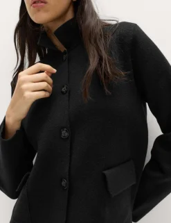 Air-Yarn Pocket Detail Knitted Jacket