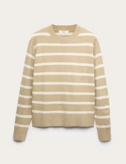Air-Yarn Striped Crew Jumper