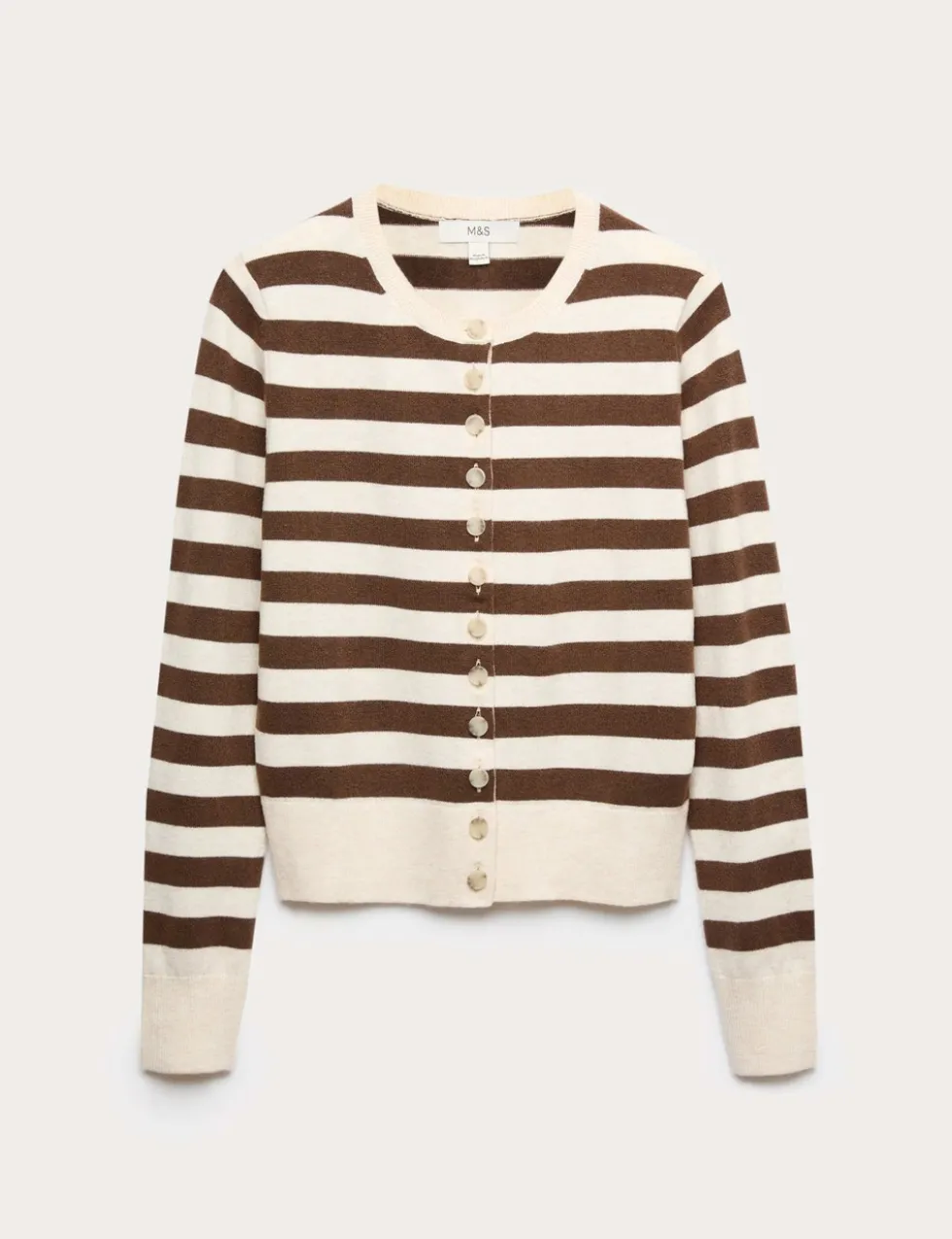 Air-Yarn Striped Cropped Cardigan
